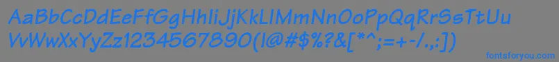 フォントArchitectBoldItalic – 灰色の背景に青い文字