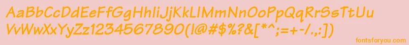 フォントArchitectBoldItalic – オレンジの文字がピンクの背景にあります。