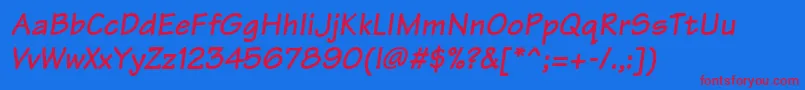 ArchitectBoldItalic Font – Red Fonts on Blue Background