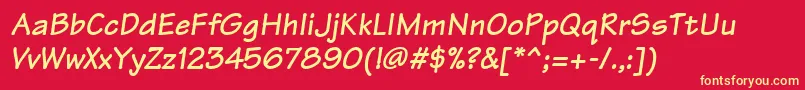 Fonte ArchitectBoldItalic – fontes amarelas em um fundo vermelho