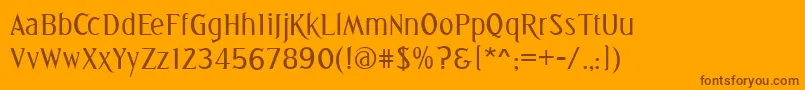 Greetings Font – Brown Fonts on Orange Background