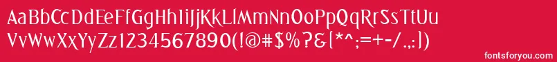 Greetings Font – White Fonts on Red Background