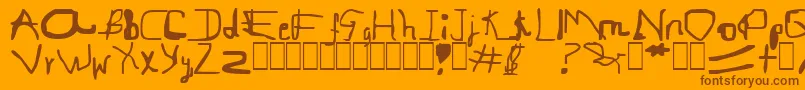 gregorio-Schriftart – Braune Schriften auf orangefarbenem Hintergrund