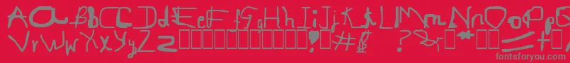 フォントgregorio – 赤い背景に灰色の文字