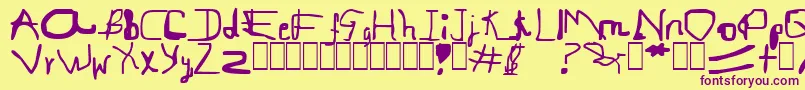 gregorio Font – Purple Fonts on Yellow Background