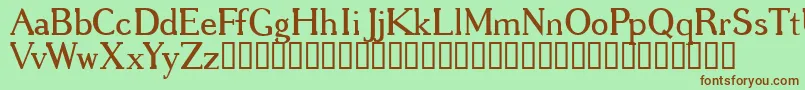 GREGRG  -fontti – ruskeat fontit vihreällä taustalla