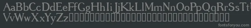GREGRG  -fontti – harmaat kirjasimet mustalla taustalla