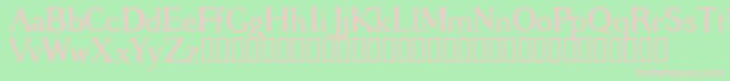 GREGRG  -fontti – vaaleanpunaiset fontit vihreällä taustalla