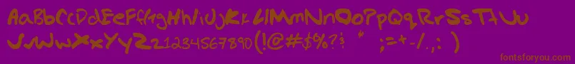 Gregs hand Font – Brown Fonts on Purple Background