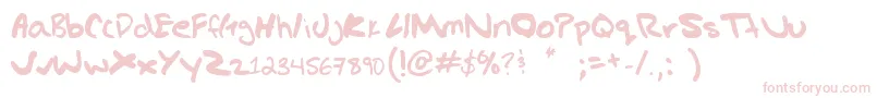 Gregs hand Font – Pink Fonts on White Background