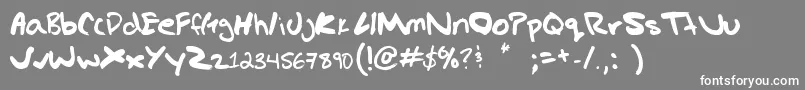 Gregs hand Font – White Fonts on Gray Background