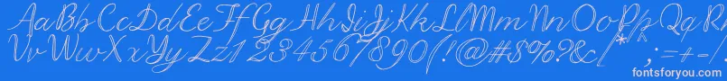 Gregson-Schriftart – Rosa Schriften auf blauem Hintergrund