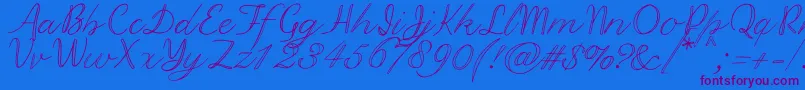 Gregson Font – Purple Fonts on Blue Background