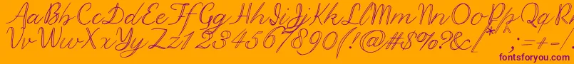 Gregson Font – Purple Fonts on Orange Background