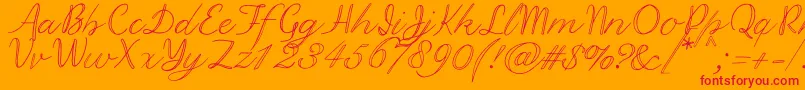 Gregson Font – Red Fonts on Orange Background