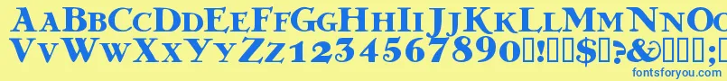 GREKDB   Font – Blue Fonts on Yellow Background