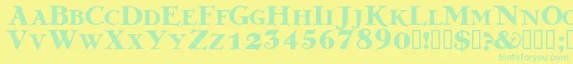 GREKDB   Font – Green Fonts on Yellow Background