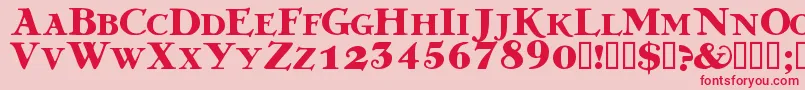 GREKDB  -Schriftart – Rote Schriften auf rosa Hintergrund