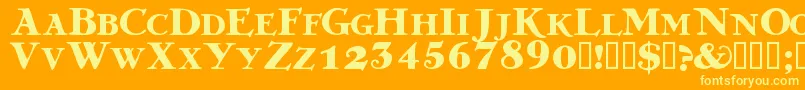 GREKDB   Font – Yellow Fonts on Orange Background