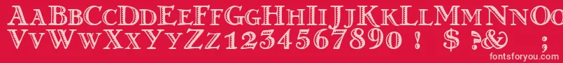 greko  n-Schriftart – Rosa Schriften auf rotem Hintergrund