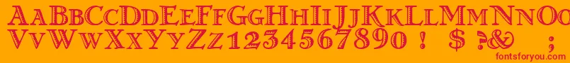greko  n Font – Red Fonts on Orange Background