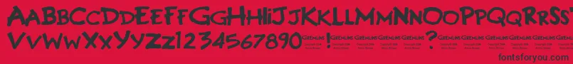 GREMLINS Font – Black Fonts on Red Background