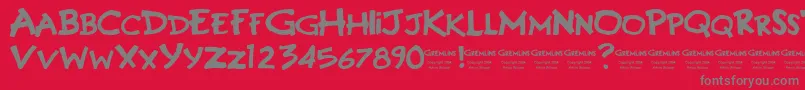 GREMLINS Font – Gray Fonts on Red Background