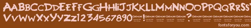 GREMLINS Font – Pink Fonts on Brown Background