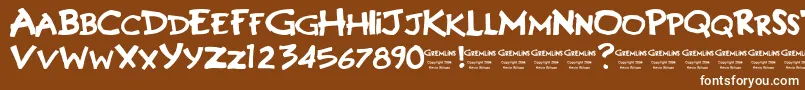 GREMLINS Font – White Fonts on Brown Background