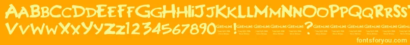 GREMLINS Font – Yellow Fonts on Orange Background