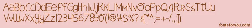 En savoir plus sur la police Kbearthquake Police Kbearthquake – polices brunes sur fond rose