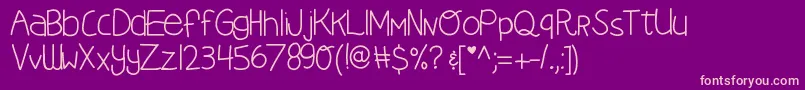 Kbearthquake Font – Pink Fonts on Purple Background