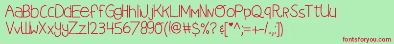 Kbearthquake Font – Red Fonts on Green Background