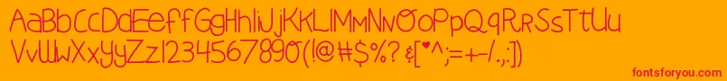 Kbearthquake Font – Red Fonts on Orange Background