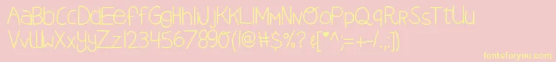 Kbearthquake Font – Yellow Fonts on Pink Background