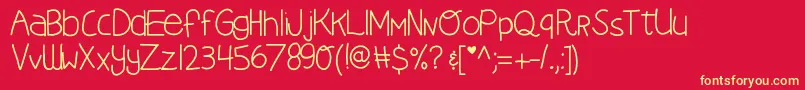 Kbearthquake Font – Yellow Fonts on Red Background
