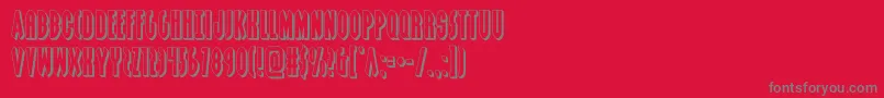 フォントgrendelsmother3d – 赤い背景に灰色の文字