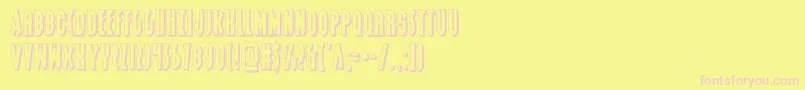 Fonte grendelsmother3d – fontes rosa em um fundo amarelo