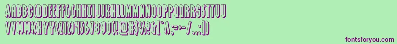 grendelsmother3d-Schriftart – Violette Schriften auf grünem Hintergrund