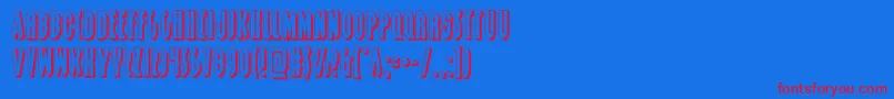 フォントgrendelsmother3d – 赤い文字の青い背景
