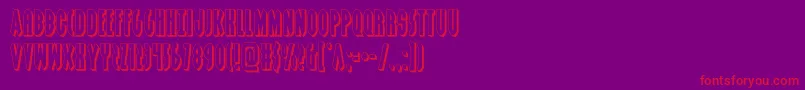 grendelsmother3d-Schriftart – Rote Schriften auf violettem Hintergrund