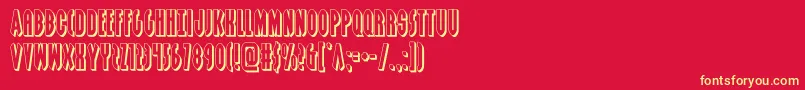 grendelsmother3d Font – Yellow Fonts on Red Background