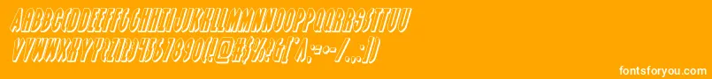 grendelsmother3dital-Schriftart – Weiße Schriften auf orangefarbenem Hintergrund