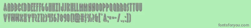 grendelsmotherbevel-Schriftart – Graue Schriften auf grünem Hintergrund