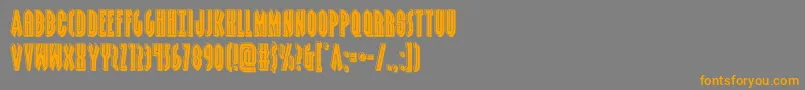 フォントgrendelsmotherbevel – オレンジの文字は灰色の背景にあります。