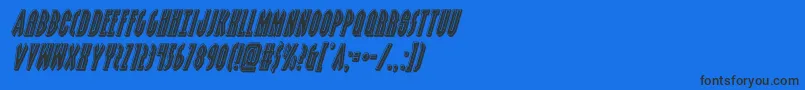 フォントgrendelsmotherbevelital – 黒い文字の青い背景