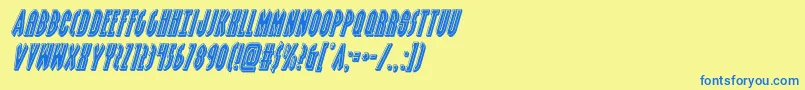 Шрифт grendelsmotherbevelital – синие шрифты на жёлтом фоне