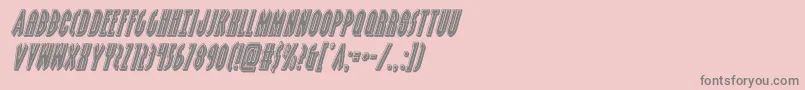 grendelsmotherbevelital-fontti – harmaat kirjasimet vaaleanpunaisella taustalla