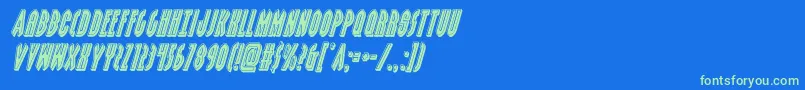 grendelsmotherbevelital Font – Green Fonts on Blue Background