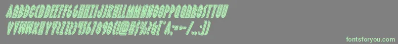 フォントgrendelsmotherbevelital – 灰色の背景に緑のフォント
